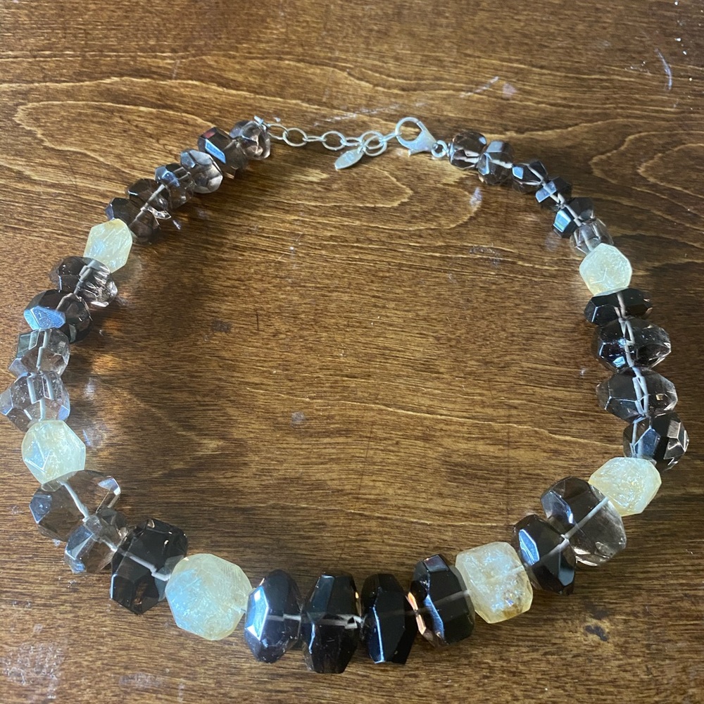 Real  smoke topaz and citrin Deb guyot  necklace